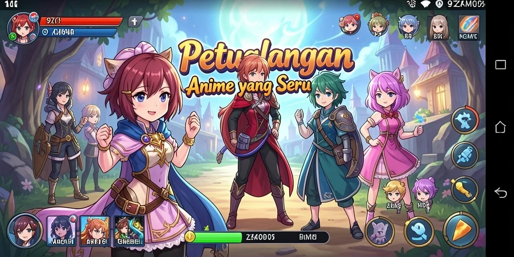 Tampilan gameplay Anime yang menarik dan penuh warna dalam 9ZKGAMES.