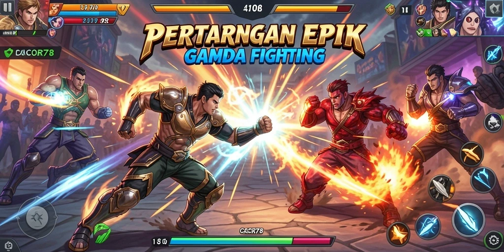 Tangkapan layar utama gameplay CACOR78 dengan pertarungan yang seru dan dinamis.