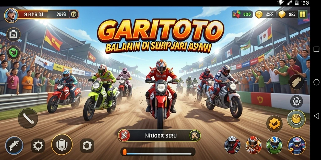 Tampilan menarik dari gameplay balapan di GARITOTO.