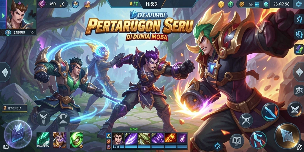 Gameplay seru HR89 yang penuh strategi di arena MOBA.