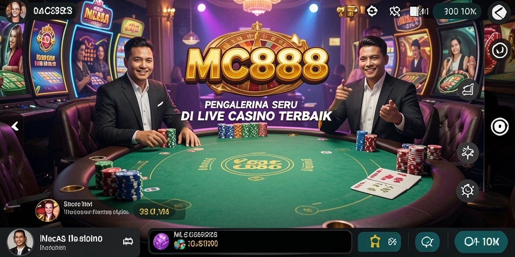Screenshot gameplay Live Casino di MC888 yang menegangkan dan interaktif.