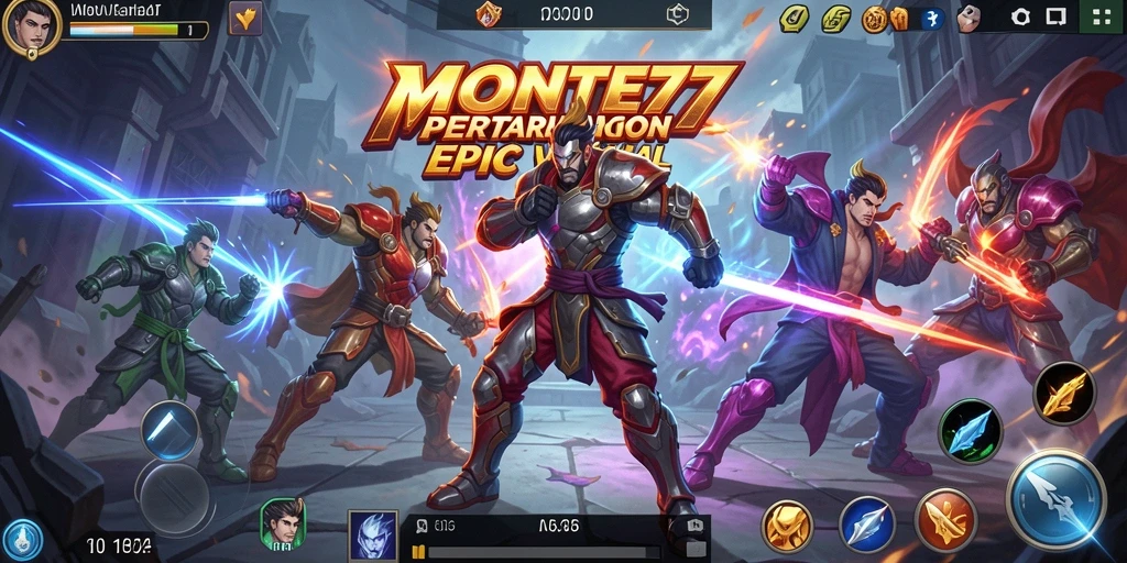 Tangkapan layar dalam aksi bertarung nyata di MONTE77.