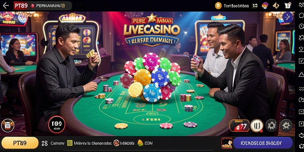 Tampilan gameplay menarik dari PT89 yang menyajikan dealer langsung.
