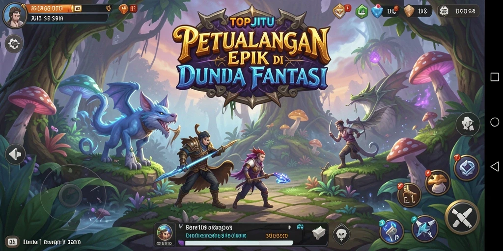 Tangkapan layar gameplay yang memukau dari TOPJITU, menunjukkan aksi petualangan yang mendebarkan.